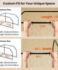 Top Shelf Adjustable Loft Handrail And Attic Ladder Safety Railing showing adjustable widths and lengths for unique spaces.