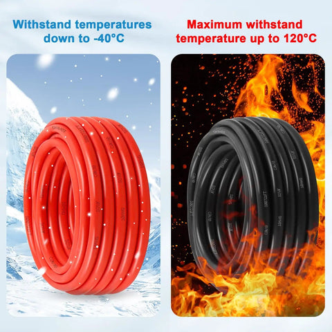 10 AWG Solar Panel Extension Cable Kit, 100 Ft Black And 100 Ft Red, Tinned Copper PV Wire for extreme temperatures