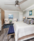 Dope Flush Mount Ceiling Fan With Remote Control, 52 Inch, Antique Nickel, Three Blade Ceiling Fan With Dimmable LED Light.