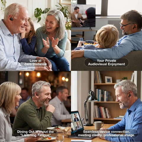 F1P Bluetooth OTC Hearing Aids For Seniors And Adults With Hearing Loss Featuring AI Voice Enhancement, Noise Reduction, Personal Sound App