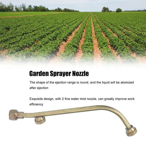 Dual Outlet Brass Garden Sprayer Nozzle With Atomizing Mist For Efficient Plant Watering And Crop Spraying G1/4 Connector