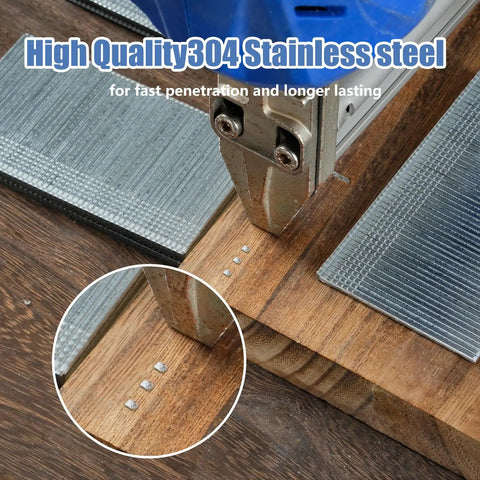 Premium 2 Inch 304 Stainless Steel Finish Nails 1000 Pack 16 Gauge Badass Brad Nails used for wood fastening in carpentry.
