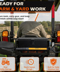 Shop Tough Tractor Tool Box 24 X 10.5 X 10.5 Inch Rugged Iron Mesh Farm Basket Organizer For Heavy Duty Gear And Tools Secure Ranch Grade Storage Holder Multi Function on a tractor.