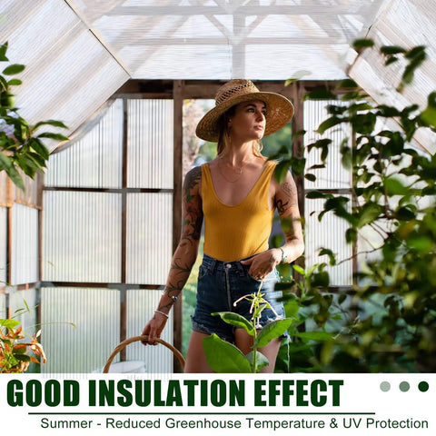12 Pack 4 Ft By 2 Ft By 0.16 Inch Twin Wall Polycarbonate Greenhouse Panels Built To Last Waterproof UV Protected Clear Corrugated Roofing Sheets For Easy Greenhouse Replacement