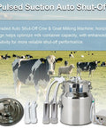 14L Portable Electric Milking Machine for Cows and Goats with Stainless Steel Bucket, Vacuum Pump; farm and animals visible