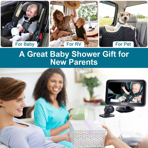 7 Inch Car Backseat Monitor With USB Plug And Play Setup 360 Degree Rotating Dual Camera For Two Kids 1080P HD Video highlighted