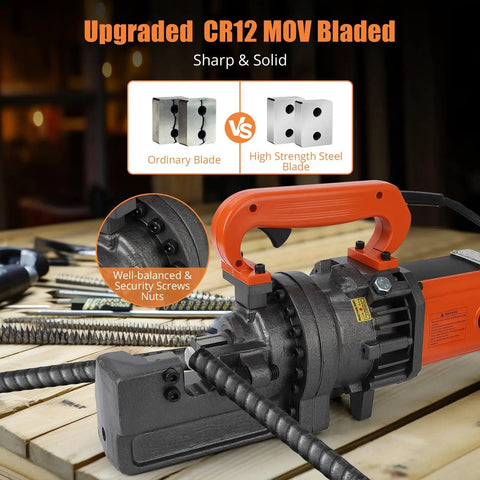 Beast Electric Hydraulic Rebar Cutter With 900W Motor 110V Cuts Up To Five Eighths Inch Rebar Size Five 4 To 16 Mm Heavy Duty Concrete Construction Tool With Blades Fast Cutting In 3 To 4 Seconds, upgraded CR12 MOV blades
