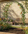 Outdoor Flower Garden Arch Trellis 7.8 Ft High By 4.6 Ft Wide Metal Garden Pergola Arbor for Climbing Plants in yard