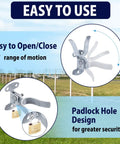 1-3/8 Inch Chain Link Fence Gate Latch Wall Mount Flat Back Metal Gate Fork Latch Hardware for gate security