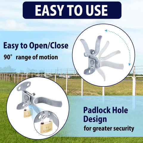 1-3/8 Inch Chain Link Fence Gate Latch Wall Mount Flat Back Metal Gate Fork Latch Hardware for gate security