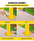 Effortless assembly steps for Tough As Nails 48 Inch Steel Safety Bollard Post, showing installation process and tools.