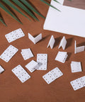 Folding Nylon RC Plane Hinges Kit for Fixed Wing Models 20 Pcs Square Leaf Hinges for Remote Control Aircraft displayed on a table.