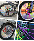 Multi-color spoke skins and covers on bike and motorcycle wheels, 180 pcs spoke skins and covers in 10 dope color mix for decoration and protection kit