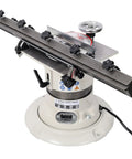 Shop Grade Cast Iron Knife And Cutter Grinder Featuring A Beefy Half Horsepower Motor And Adjustable Angle Gauge on a workbench.