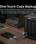 4 Bay Desktop Nas With Intel Quad Core Cpu Boosting To 2.9 Ghz Paired With 8Gb Ram for seamless backup via USB connection.