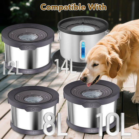4 Pack Replacement Filters For Round Dog Water Bowl Fits 8L 2.1Gal 10L 2.6Gal 12L 3.17Gal 14L 3.7Gal Models with dog