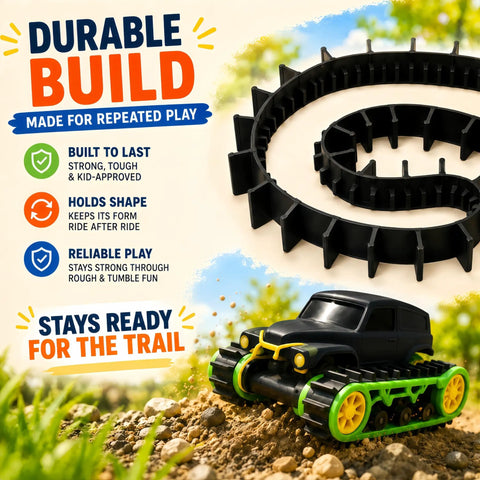 Replacement RC Track Set For Off-Road Vehicles With Flexible Drive Belt Style Wheel Tracks, Smooth Rolling And Easy Turning, Durable Impact-Resistant Build For Outdoor Use, Ideal Upgrade For Compatible Track Systems on RC truck