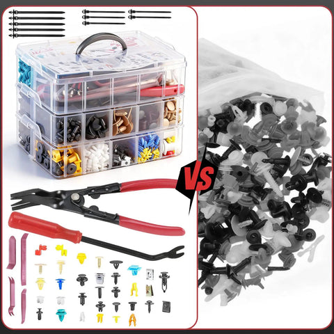 2080Piece Auto Retainer Clips Kit with Fastener Pliers, Trim Removal Tools, and 3-Layer Organizer Box