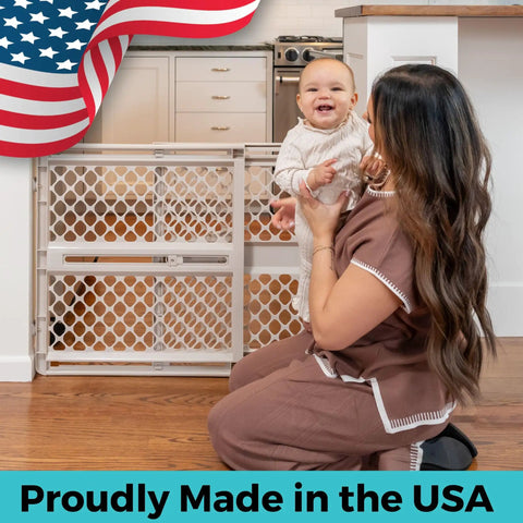 Top Shelf Adjustable Baby Gate For Kids And Toddlers Heavy Duty Plastic Child Safety Barrier offering no fuss installation, fitting 26 to 42 inch openings.
