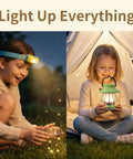 Children using Kid Friendly Motion Sensor Headlamp And Rechargeable Camping Lantern Set With Hands Free Wave Control for camping