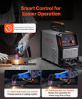 Person using 50A Non Touch Pilot Arc Plasma Cutter With Dual Voltage 110V 220V, digital display, in a workshop setting