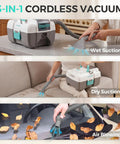 Badass 24V Cordless Wet And Dry Shop Vacuum With Two Gallon Bucket and Brushless Motor, shown in use for wet suction.