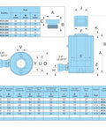 Technical diagram of Beefy 30 Ton Hollow Hydraulic Cylinder Jack specifications and dimensions.