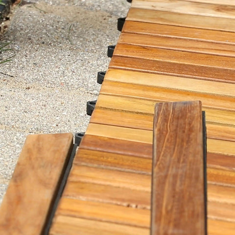 Teak Wood End Pin And Side Trim Pieces For Floor Transitions 8 Piece Set Interlocking Natural Teak Oil Finish on deck
