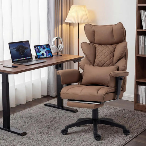 Big And Tall Office Chair With Pocket Spring Cushion And Plush Back High Back Comfy Ergonomic Gaming Style Desk Chair