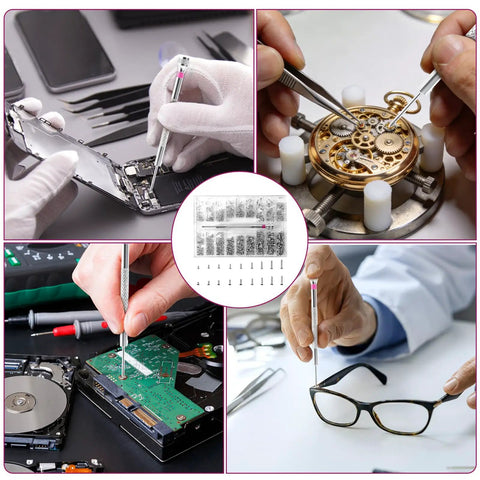 Precision work using Top Shelf 500 Pack Phillips Micro Self Tapping Screws With Stainless Steel Screwdriver Kit for gadgets.