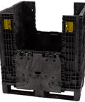 Rugged Collapsible Bulk Storage Container Featuring Four Way Forklift Access And Two Drop Doors Standard Duty Stacking Pallet Box With One Thousand Seven Hundred Pound Capacity, shown from the side.