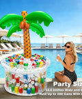 Giant Inflatable Palm Tree Cooler For Pool Parties Holds 34 Gallons 200 Plus Cans Keeps Drinks Cold At Beach Luau Or Backyard
