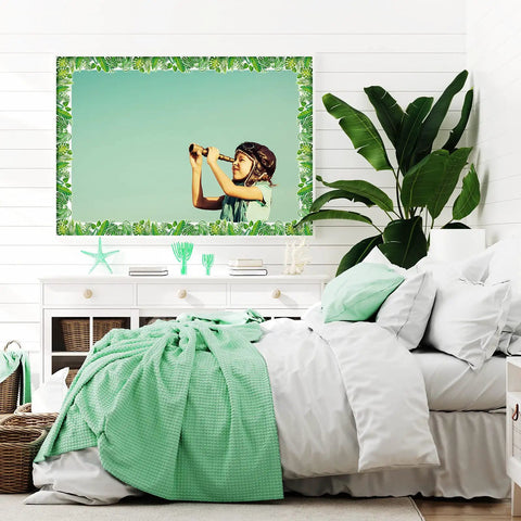 Boho Bulletin Board Trim Wall Decals With Tropical Leaves Greenery For Kid Friendly Classroom And Home Decor 59ft Flexible Wall Border