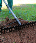 5.4 Foot Bow Rake Pro Grade Heavy Duty Garden Rake With Stainless Steel Handle And 17 Steel Tines Loosening Soil