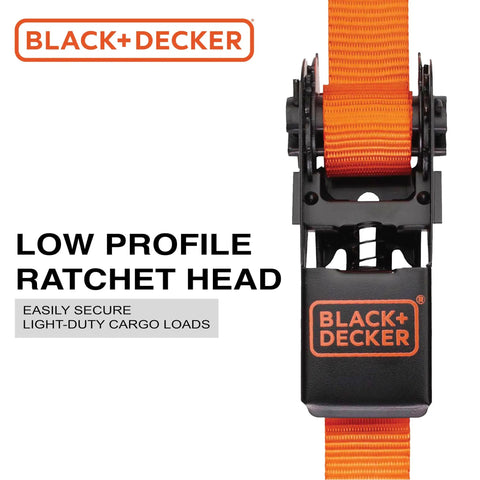 Top Shelf Ratchet Tie Down Straps 1 Inch By 10 Feet 4 Pack No Sweat Truck Cargo Lashing Kit all weather polyester ratchet head detail
