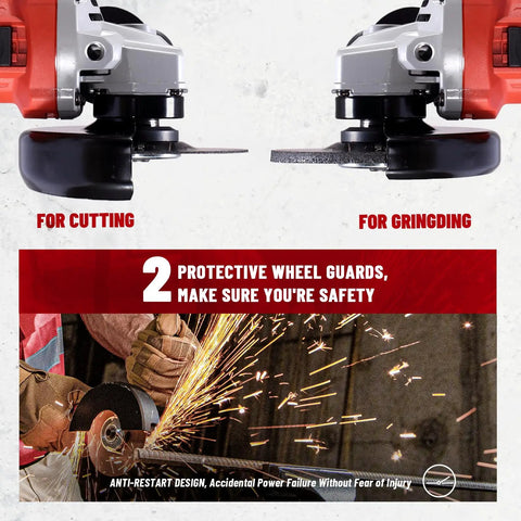 Beast 9 Amp Angle Grinder 4-1/2 Inch Electric Power Tool With 11,800 RPM, Auxiliary Handle And 2 Safety Guards in use