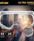 2 Pack PVC Safety Goggles With UV400 Transparent Lenses White Vent Valve Anti Fog Comfort Fit And Adjustable Elastic Band For Work
