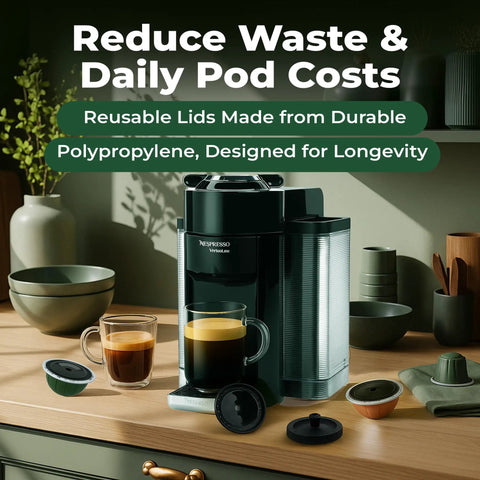 Reusable Coffee Capsule Lids For Nespresso Vertuo Refilling Pods For All VertuoLine Machines Budget Friendly No Fuss Easy To Use