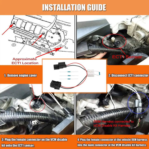 Installation guide for Honda VCM Disable Kit Harness For 3.5L V6 Engines That Fits Pilot Accord Ridgeline Odyssey And Acura SUVs