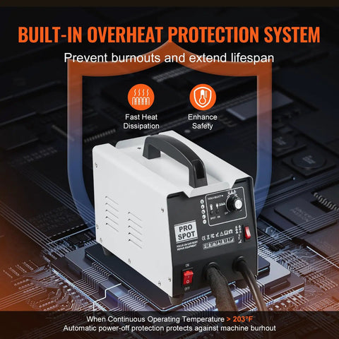 Stud Welder Dent Repair Kit With 110V Auto Body Spot Welding Dent Puller, featuring overheat protection system