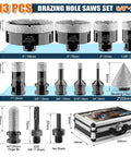 Diamond Hole Saw Kit 13 Piece Set For Ceramic Porcelain And Granite with various sizes and carrying case
