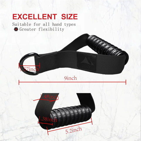 Heavy Duty Rubber Exercise Handles Built Different For Crushing Heavy Reps, Non Slip Workout Grip, 9 inch length.
