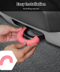 Pink Front Bumper Tow Hook Covers For F-150 2009 To 2025, easy installation shown on tow hook, durable material.