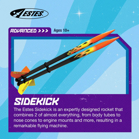 Sidekick Rocket Building Kit For Ages 10 And Up Advanced Dual Body Flying Model Kit With Decals Recovery Streamers