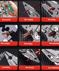 Heavy Duty 20 Function Multifunctional Wire Stripper Pliers showing multiple functions like stripping, cutting, and crimping.