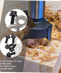 Router Bit Ball Bearings Kit With Top Mounting Bearings, Screws And Wrench For DIY Woodworking Repair, shown in use on wood