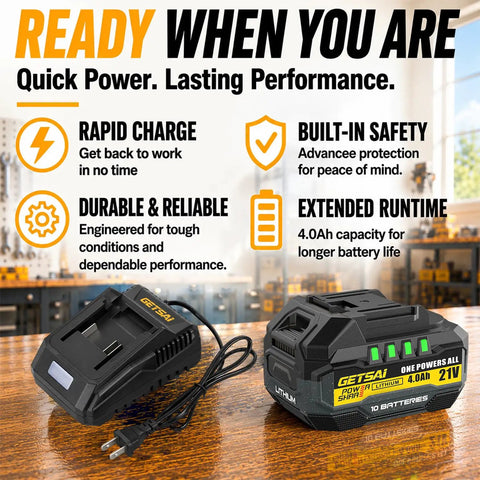 Badass 1/2 Inch Cordless Impact Wrench Brings 1400Nm Beefy Torque And 1033 Ft Lbs With Brushless Motor two battery packs on charger.
