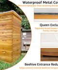 Five-Layer Langstroth Beehive Kit Plug-N-Play With Two Deep Breeding Boxes And Three Medium Super Boxes with accessories