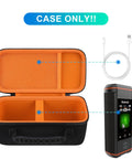 Rugged Carrying Case For Wingman HD GPS Speaker with cable organizer and accessory pouch, black and orange interior displayed.