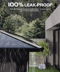 All Weather 12x16 Ft Hardtop Gazebo With Aluminum Frame And Double Polycarbonate Roof in rain, showcasing drainage system.